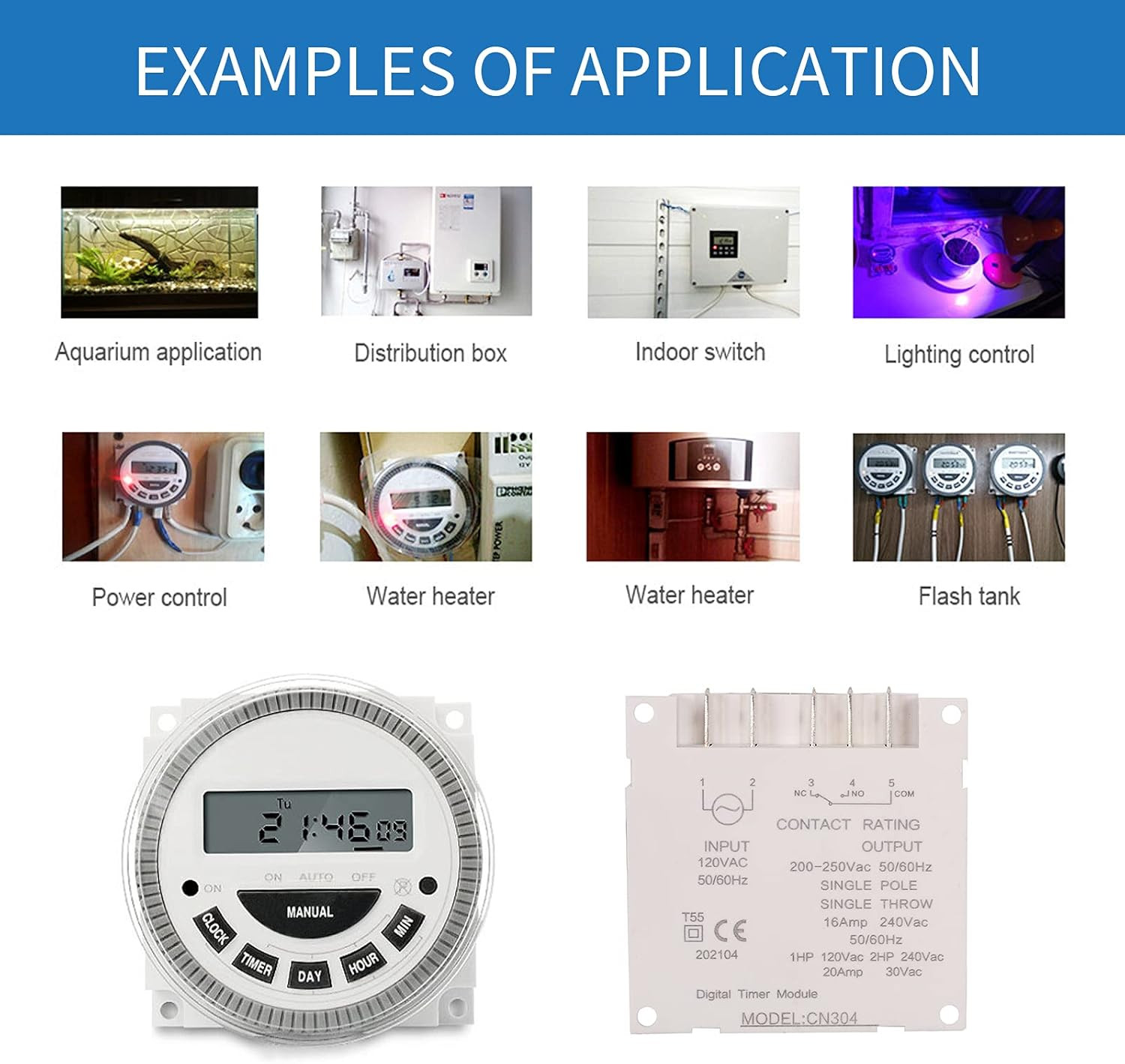 Timer Digital Switch Programmable 7-Day - Pool Gate Sprinkler Light Control Hea