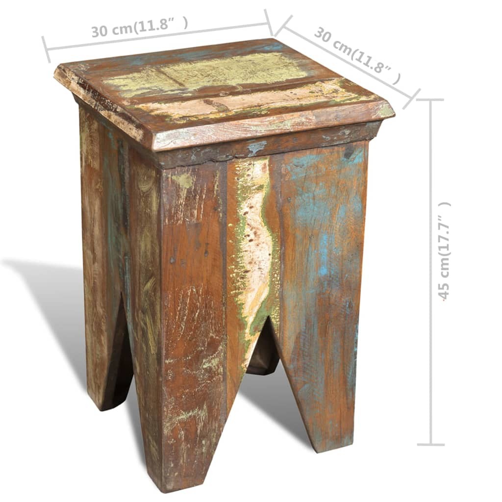 Stool Ottoman Foot Rest Foot Stool Side Table Solid Reclaimed Wood vidaXL