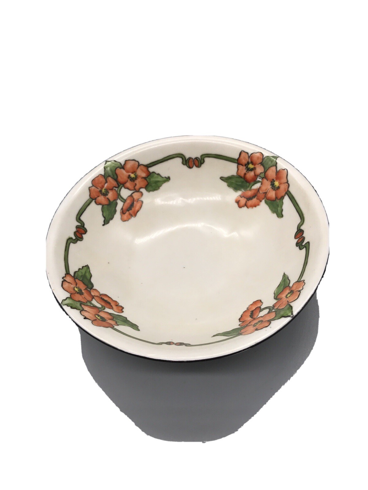 Nippon Hand Painted Orange Flowers Small Bowl
