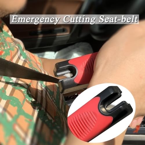 Foldable Car Door Handle for Elderly with Adj. Standing Aid Safety Handle, Red