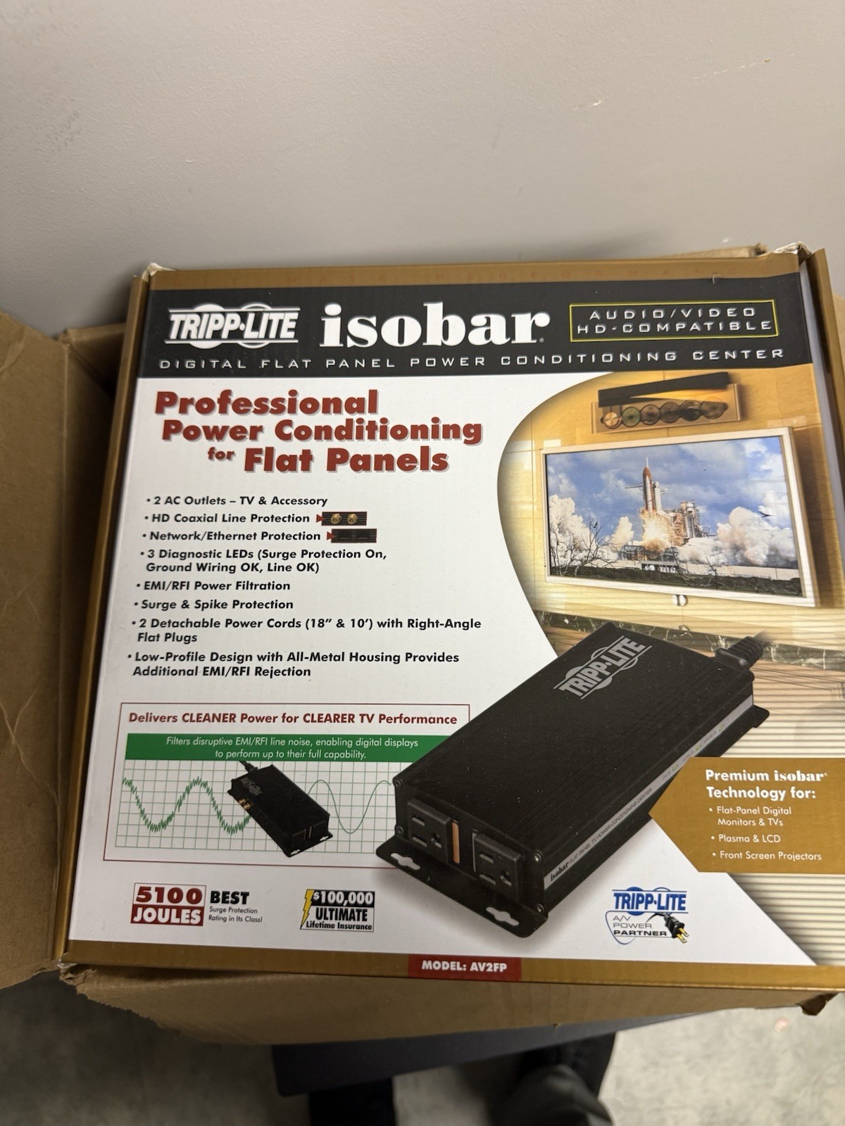 Tripp Lite Isobar AV2FP Surge Protector 2 Outlets 5100 Joules