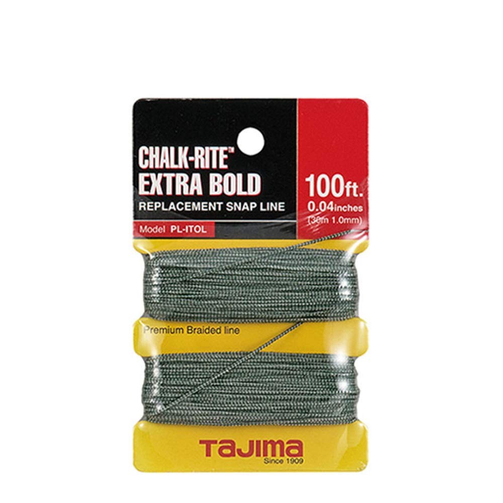 Chalk Line Replacement String 1.0mm x 100ft Braided Extra Bold Visible Marking
