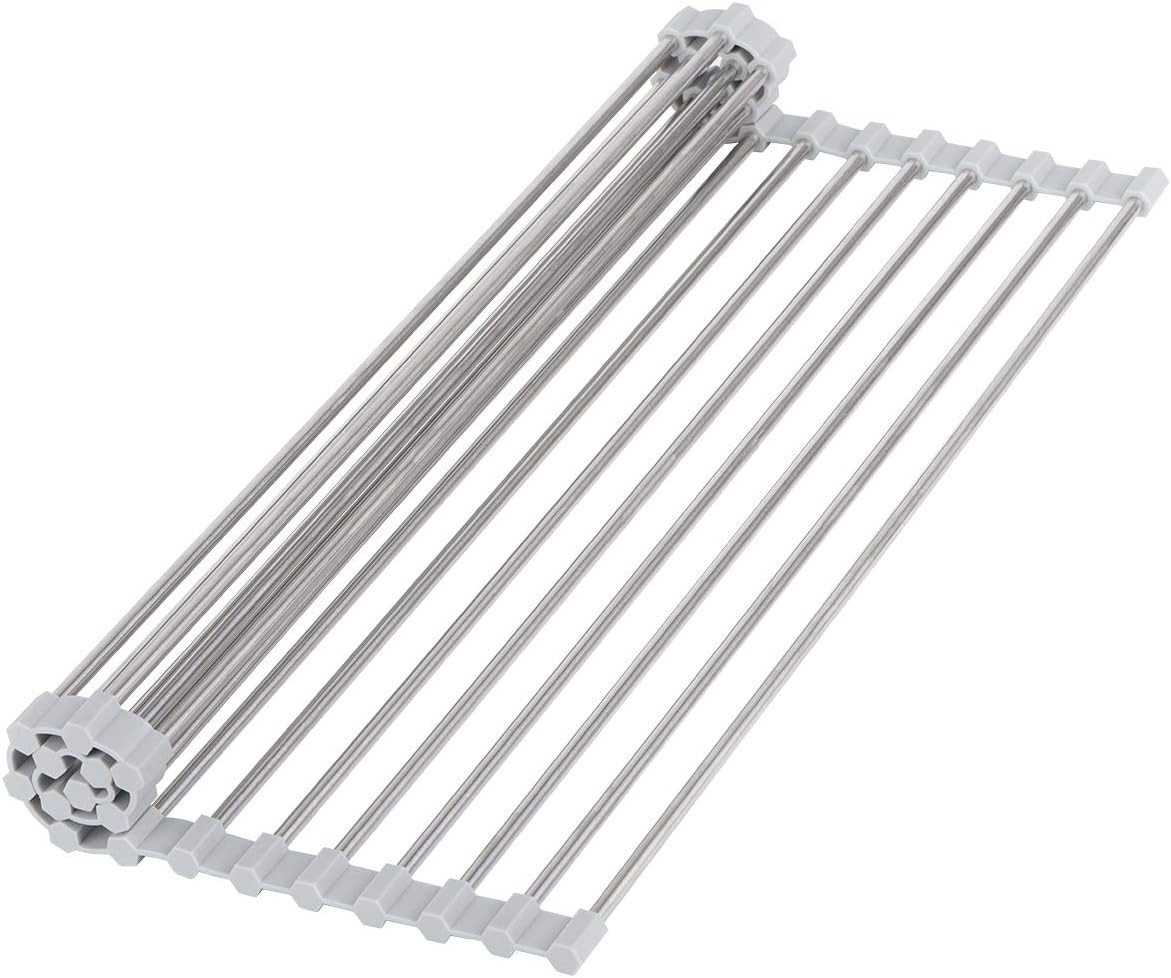 Roll-Up Sink Drying Rack 17.7"(L) x 13.8"(W) - Multipurpose Heat Resistant