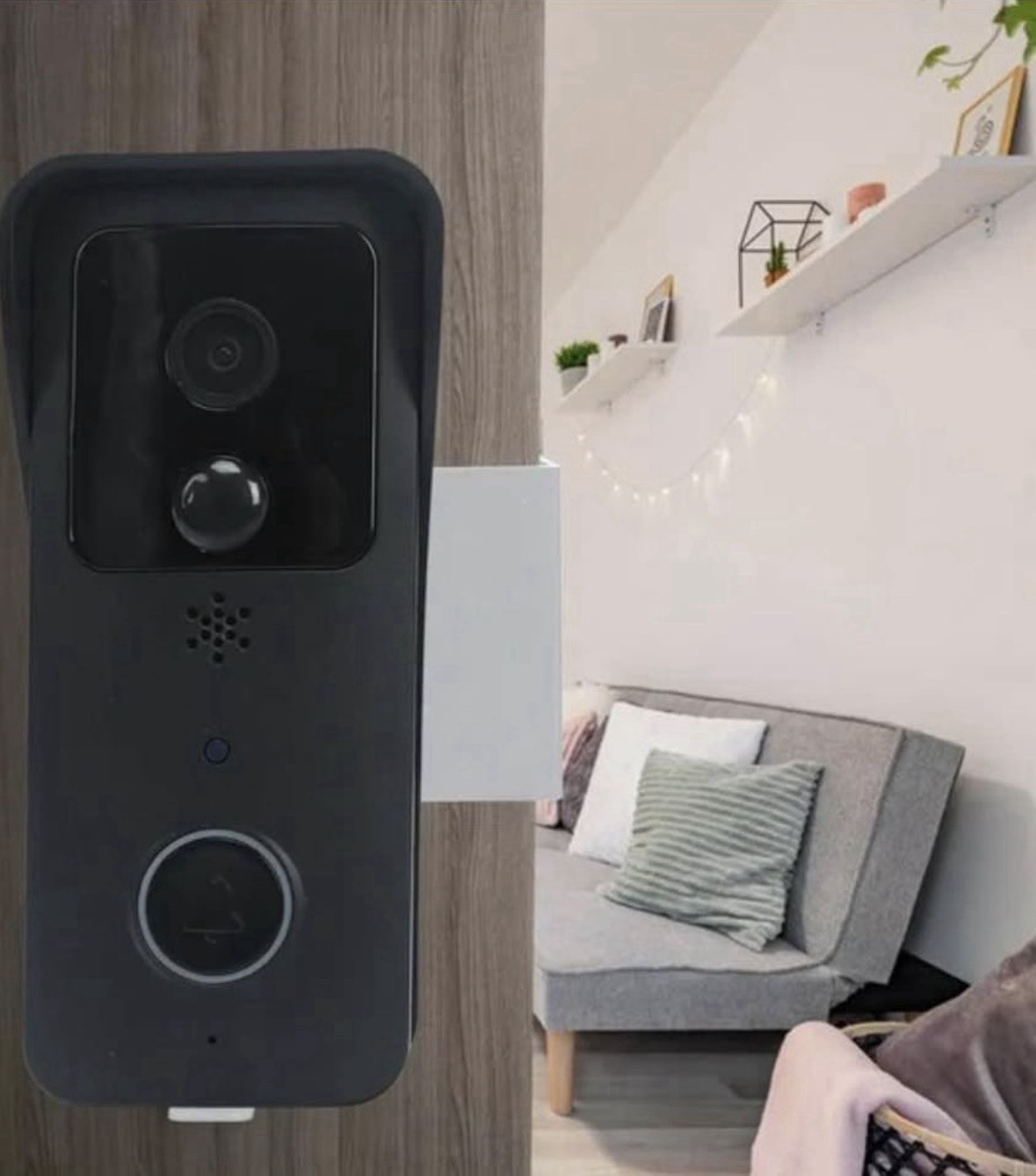 WiFi Wireless Smart Camera Video Doorbell 1080P, Black