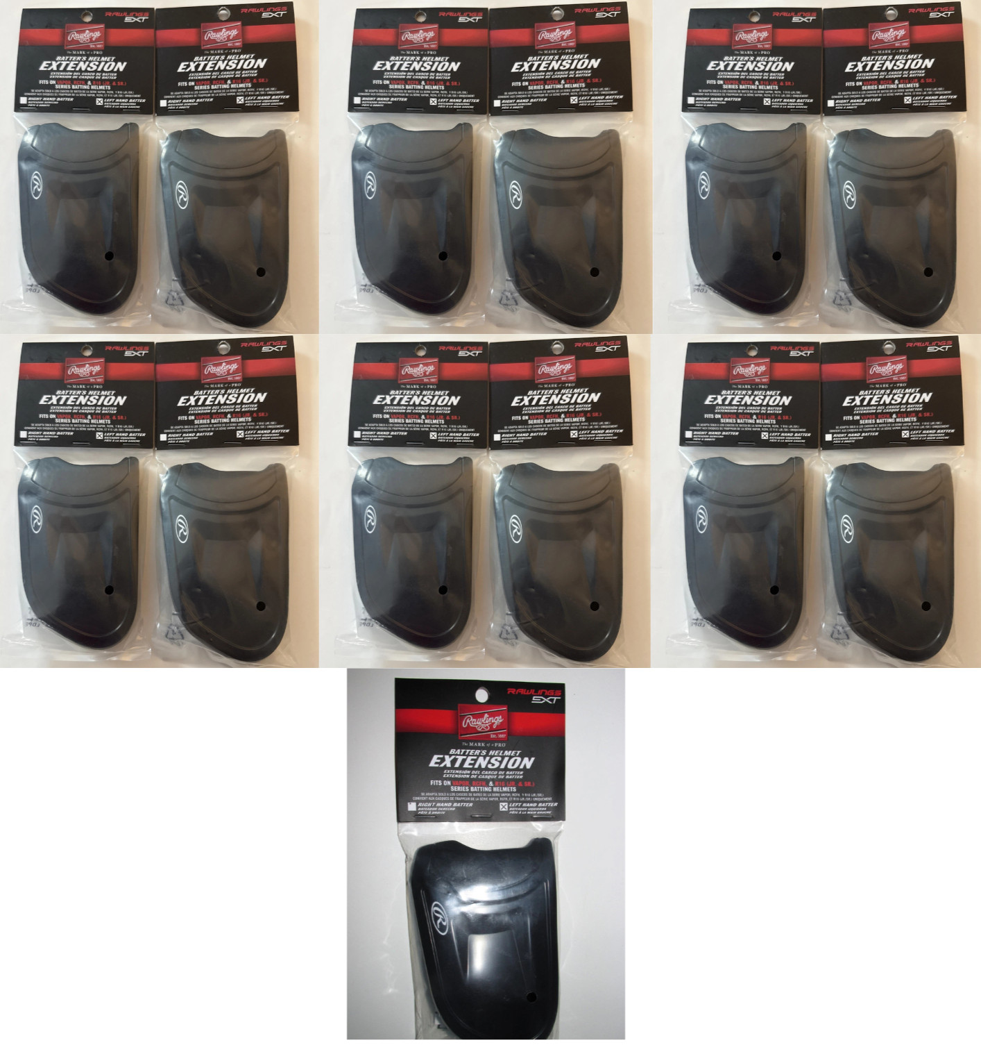 13 RAWLINGS EXT Left-Hand BATTER HELMET EXTENSION Fits Vapor RCFH & R16 JR./SR.