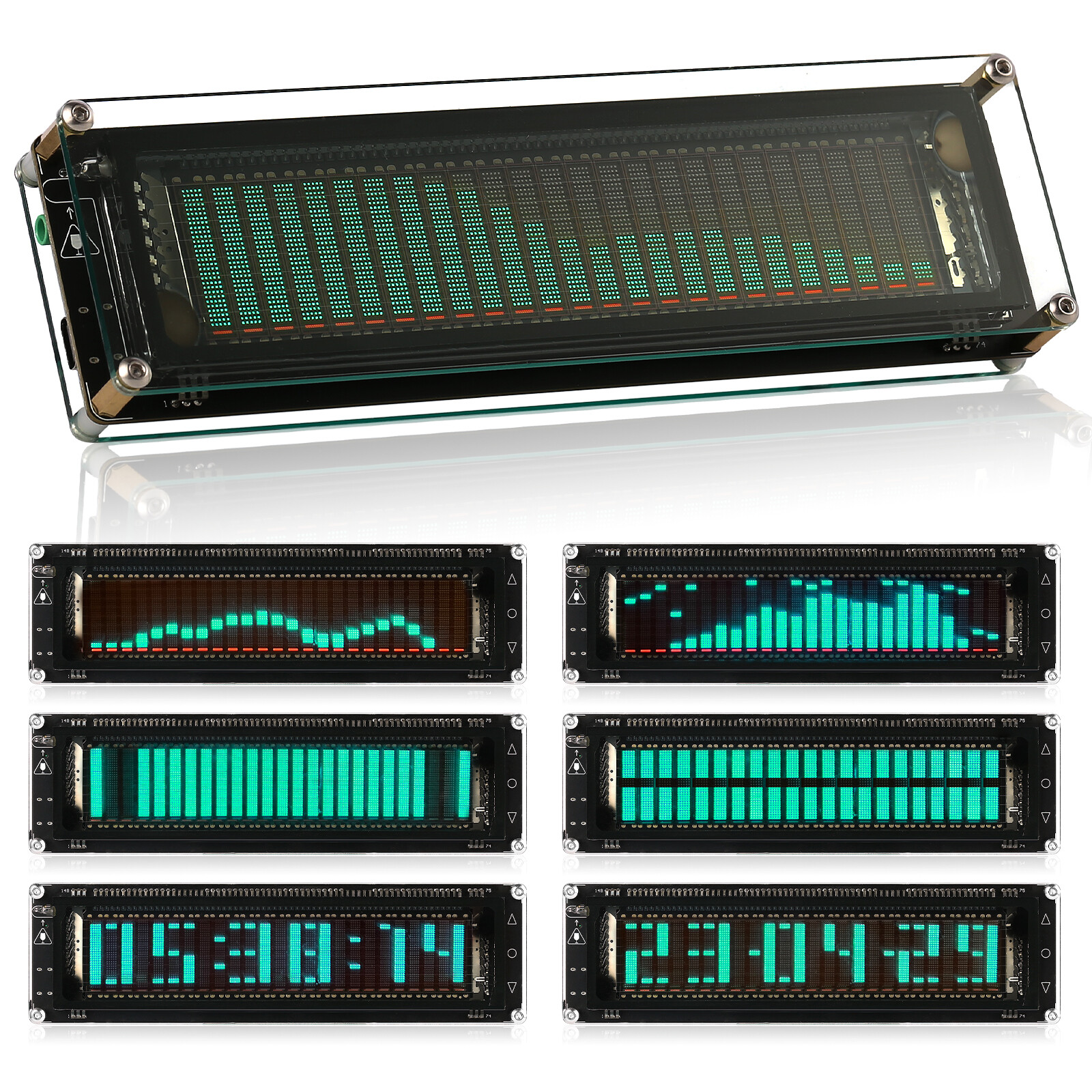 Bluetooth 5.0 Audio Spectrum MIC Pickup VFD Sound Level Meter Display w/ AGC