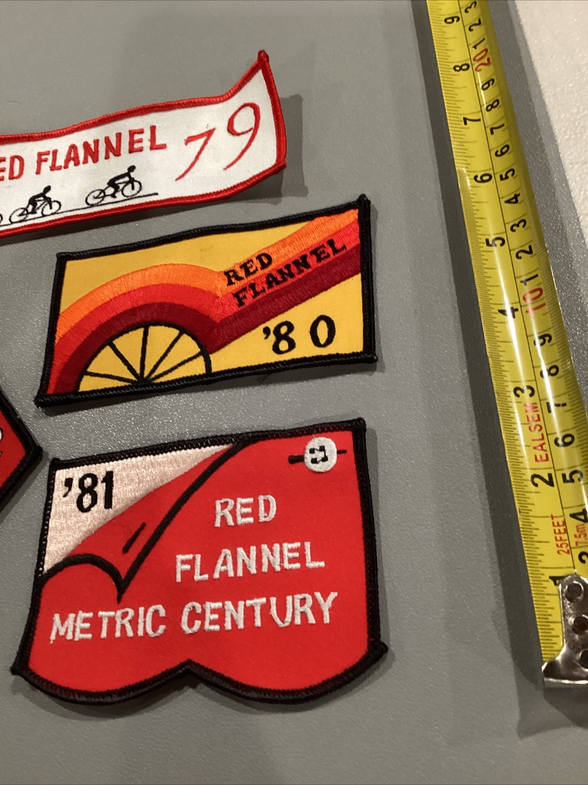 1979, 1980, 1981, 1982 Red Flannel 4 Cycle Biking Patch Lot