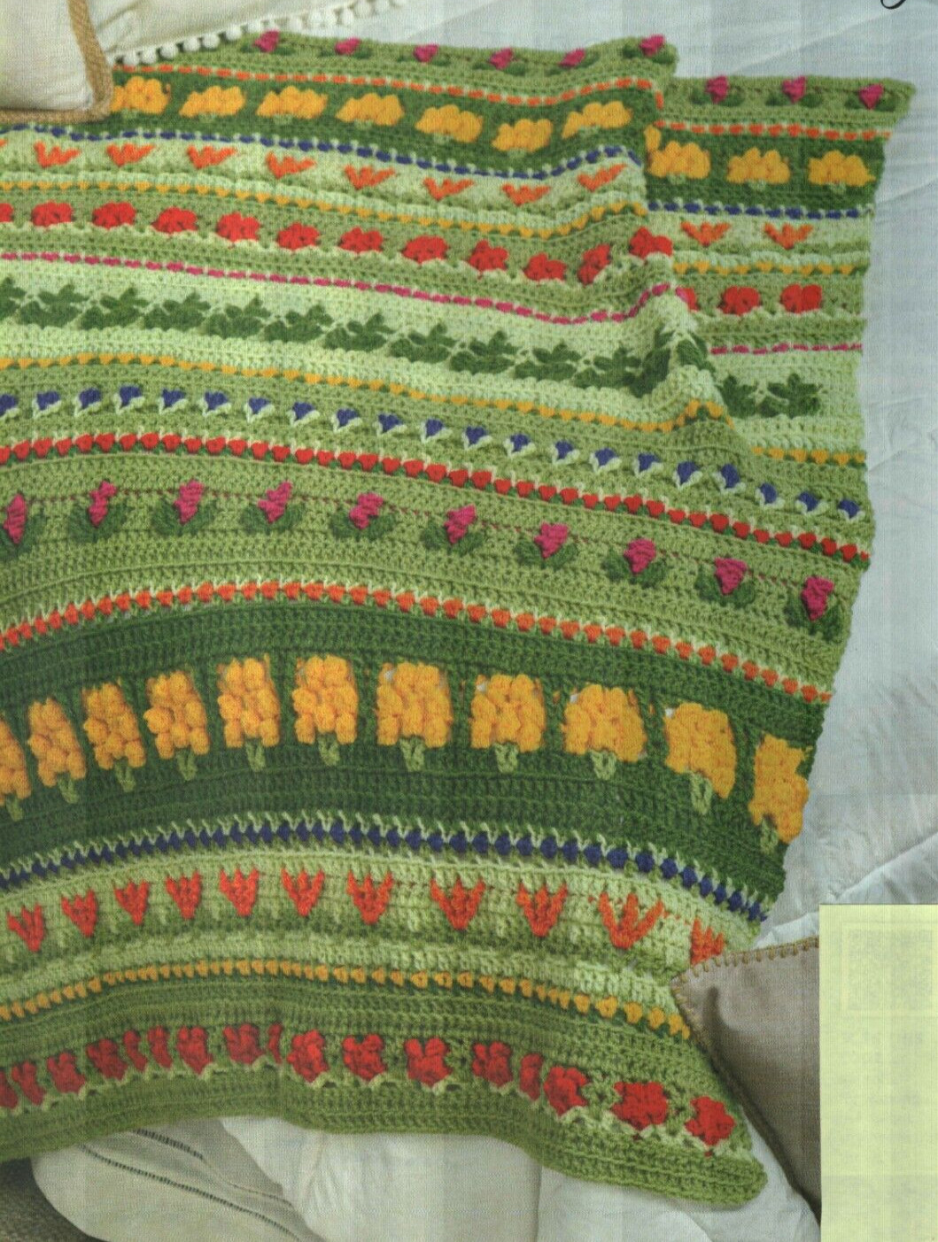 FANCIFUL FLORA THROW FLOWER AFGHAN HOME DECOR CROCHET PATTERN INSTRUCTIONS