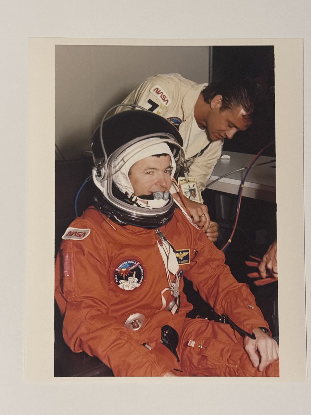 NASA STS-56 Commander Cameron Suit Operations Press Photo