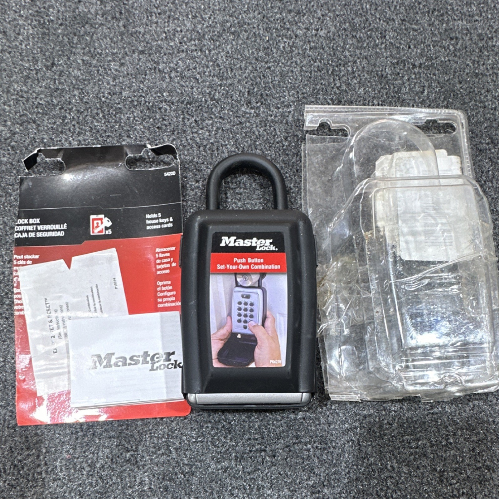 Master Lock P54227 Large Key Safe Lock Box Push Button Keypad Combo