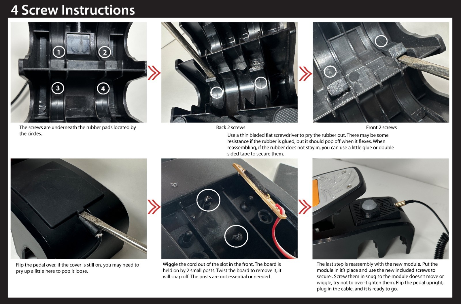 Convert a Rock Band Drum Pedal to a Guitar Hero Drum Pedal - 3D Printed module