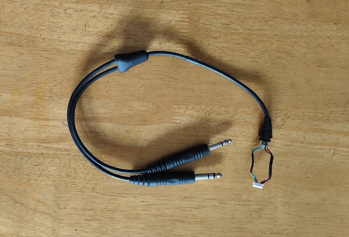 For Bose A20 Aviation Headset Stereo Double Plug Adapter Cable 6.3mm 5.2mm