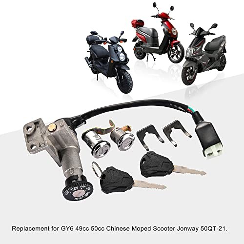 Ignition Switch Key Assembly Replacement for GY6 49cc 50cc Chinese Moped
