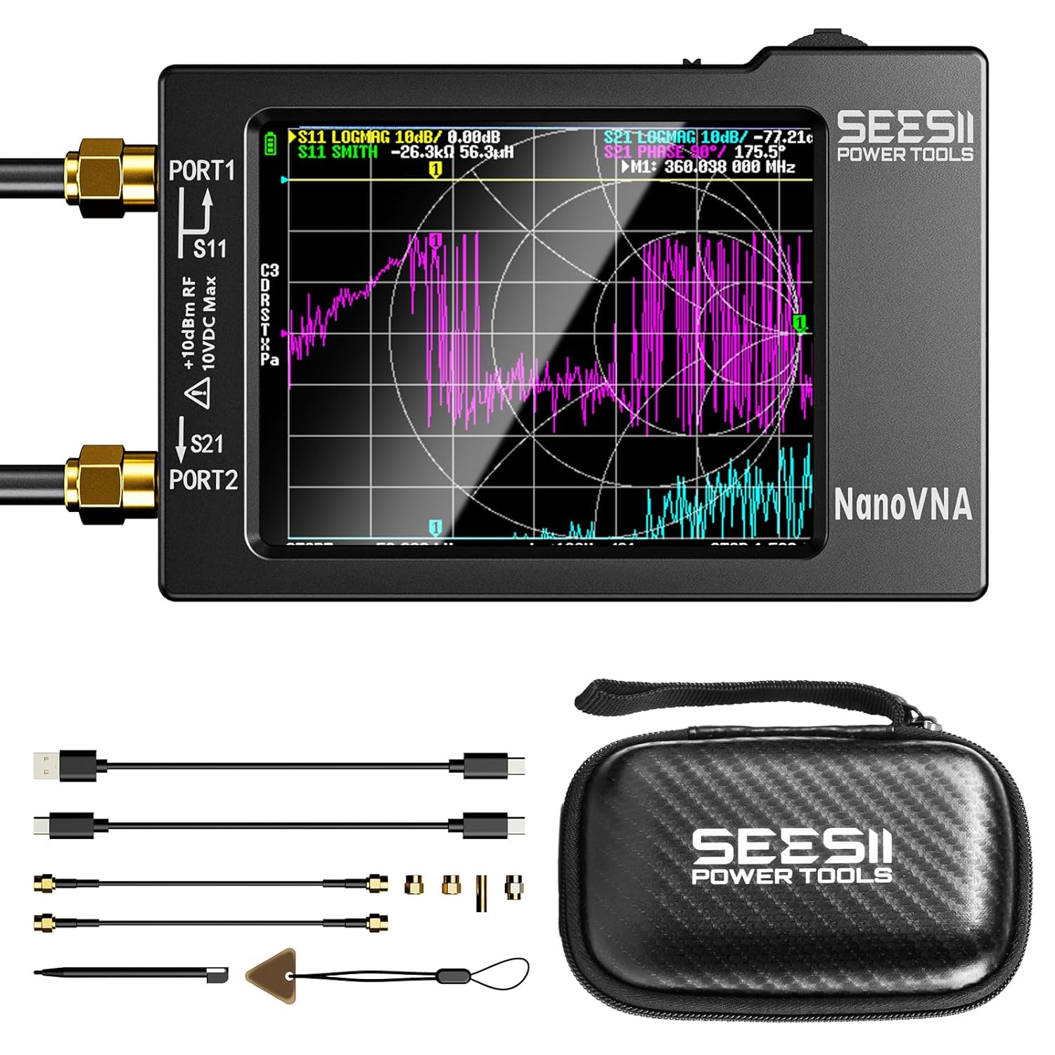 Nanovna-H Antenna & Vector Network Analyzer 9Khz-1.5Ghz with 2.8" EVA Protective