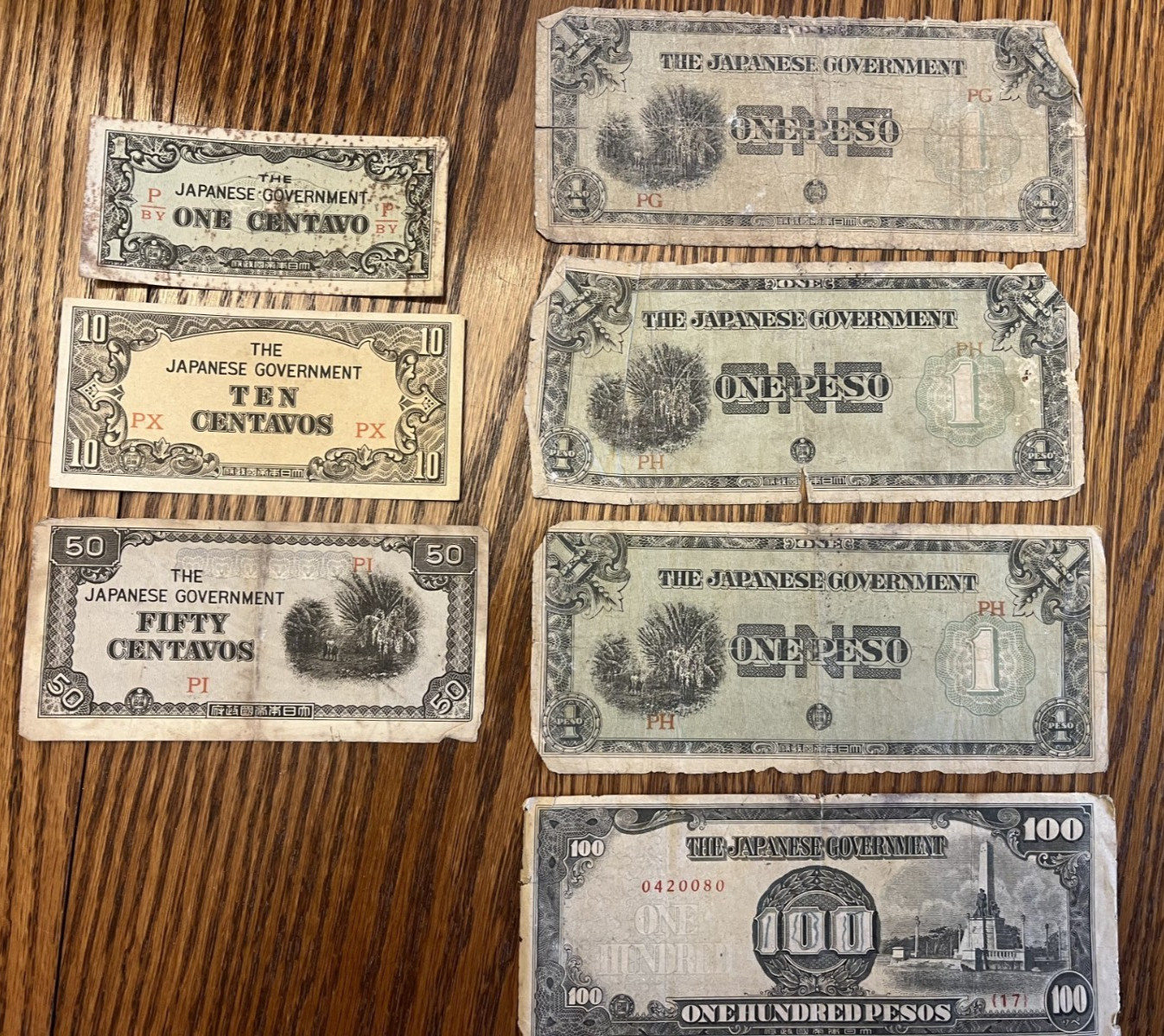 Lot of (34) Assorted Foreign Military Currency World War II Banknotes