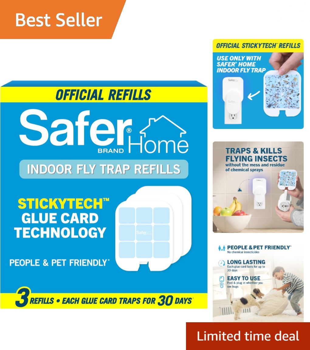 Home Fly Trap Refill – 3 Count StickyTech Glue Cards for Effective Bug Control