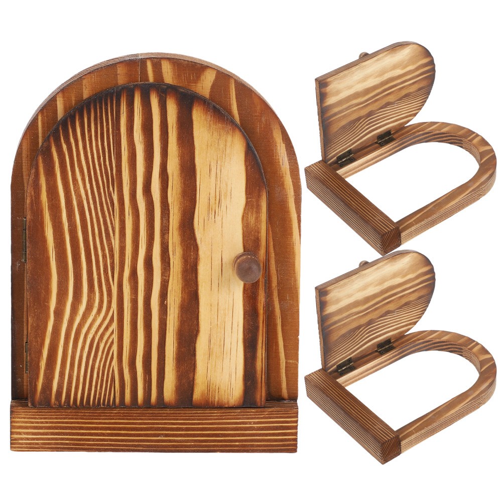 3Pcs Wood Light Switch Cover Plate - Door Shaped Wall Stickers - Light Switch