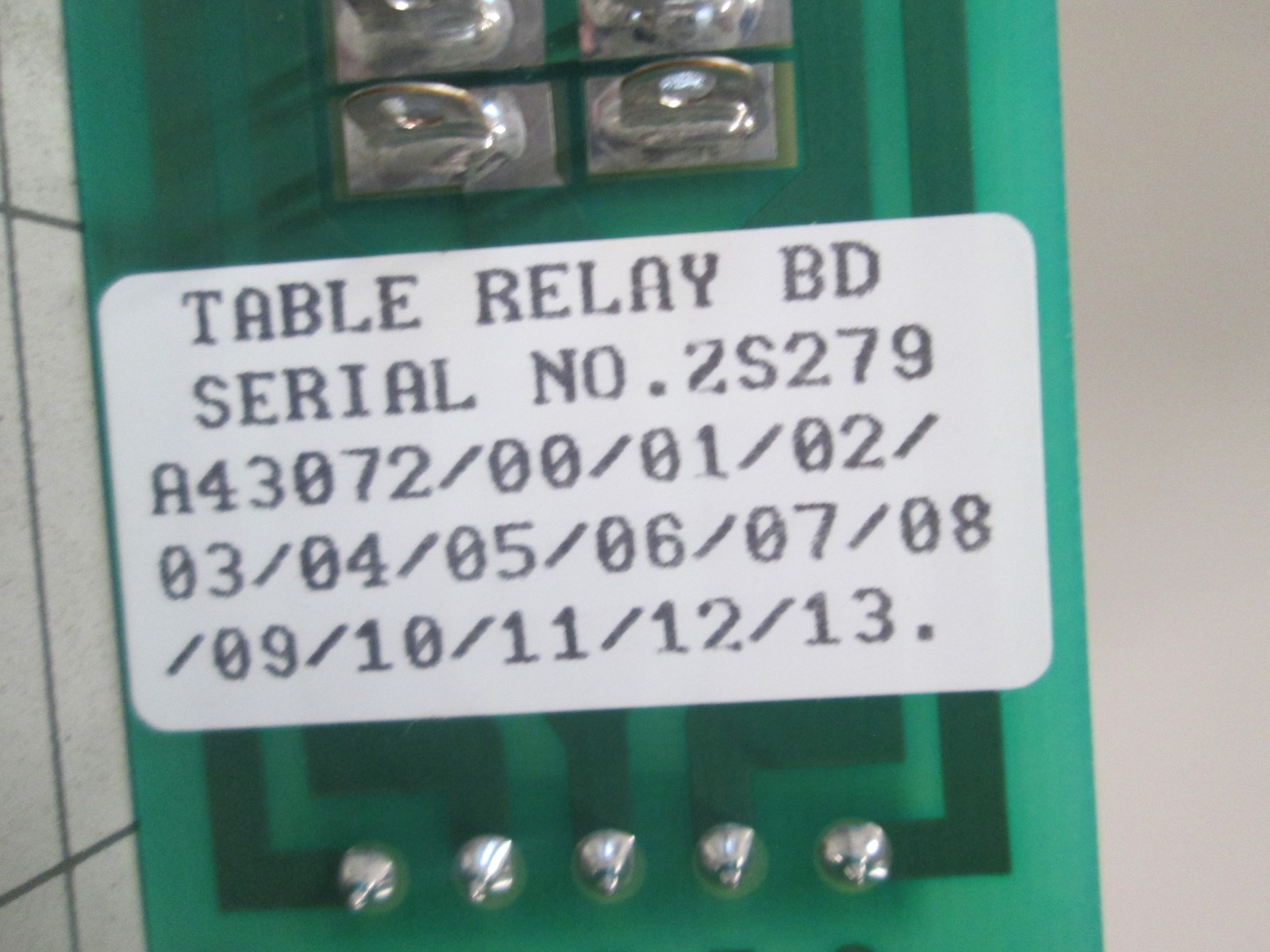 UTEK, A43072, Table Relay, PCB Assy w/ Relay, New