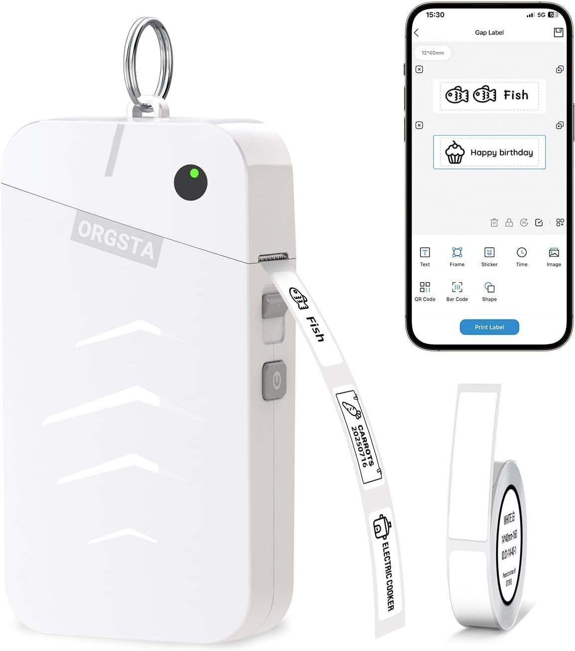 Label Maker Machine with Tape Bluetooth Portable Thermal Labelling Printer