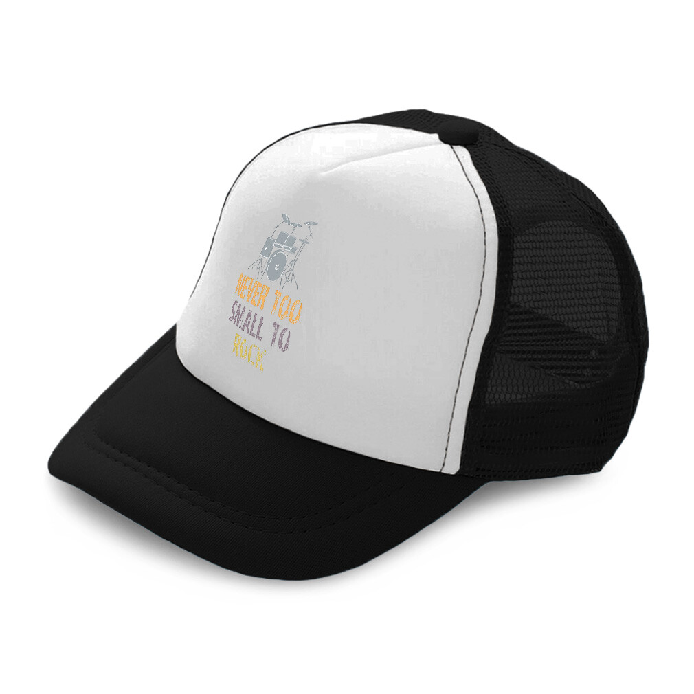 Kids Trucker Hat Never Too Small to Rock Polyester Boys Caps & Girls Caps