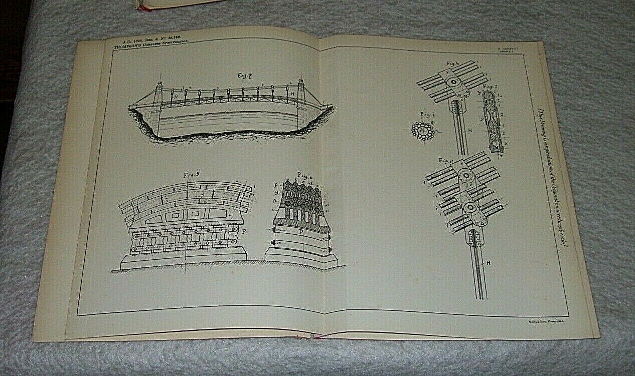 IMPROVEMENTS IN SUSPENSION BRIDGES PATENT MASCHINENBAU NURNBURG GERMANY 1898