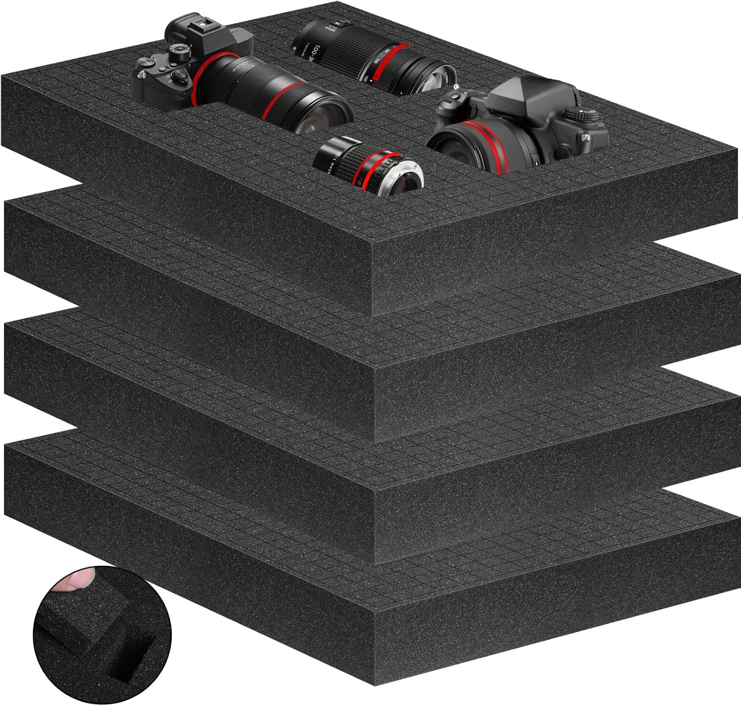 4Pcs Polyurethane Foam Inserts -16 X 12 X 2 Inch Pick and Pluck Foam Padding She