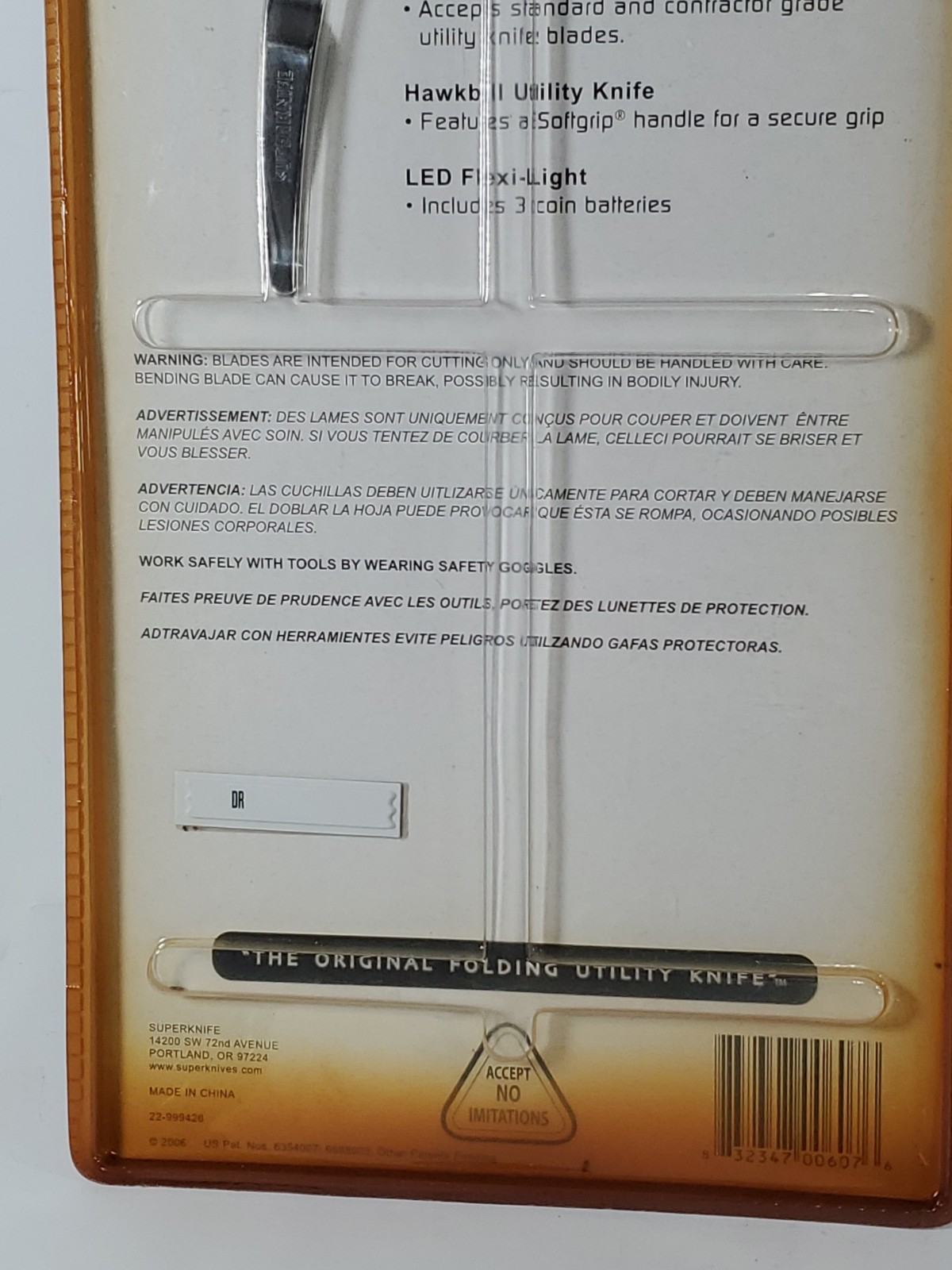 SK Edge Rubberized Hawkbill Utility & Flexi-Light Flashlight Value Pack NOS READ