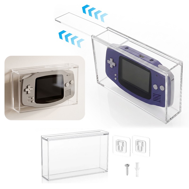 Clear Acrylic Wall Desktop Display Case for Game Boy Advance Console Dust Cover