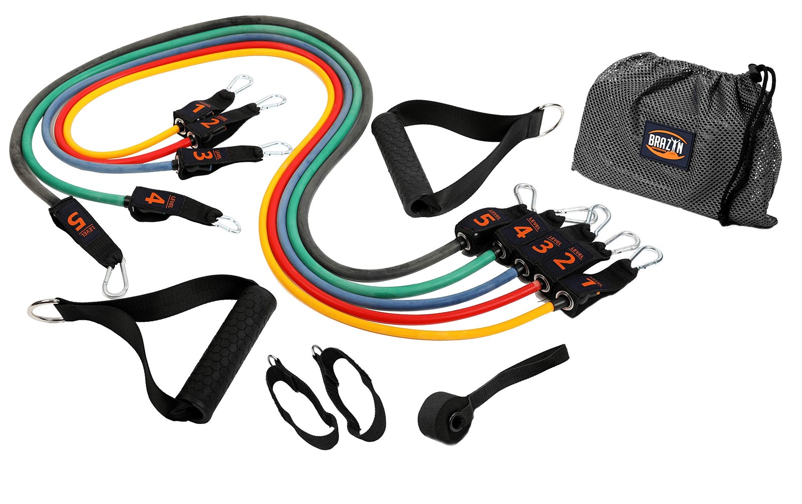 Resistance Bands Kit with Handles 12-Piece Band Set with Travel Pouch, Guide,...