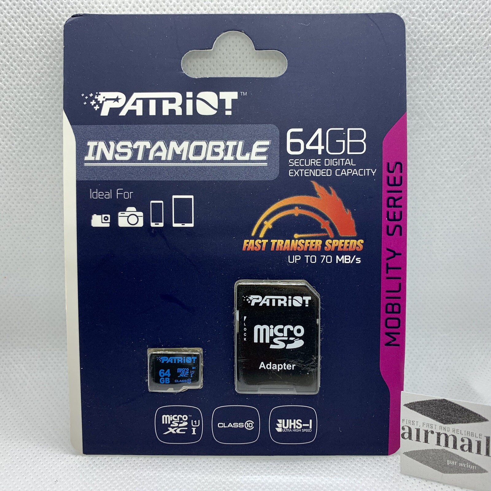 NEW Patriot 64GB Micro SDXC w/ Adapter Up to 70MB/s Class 10 Memory Card USA