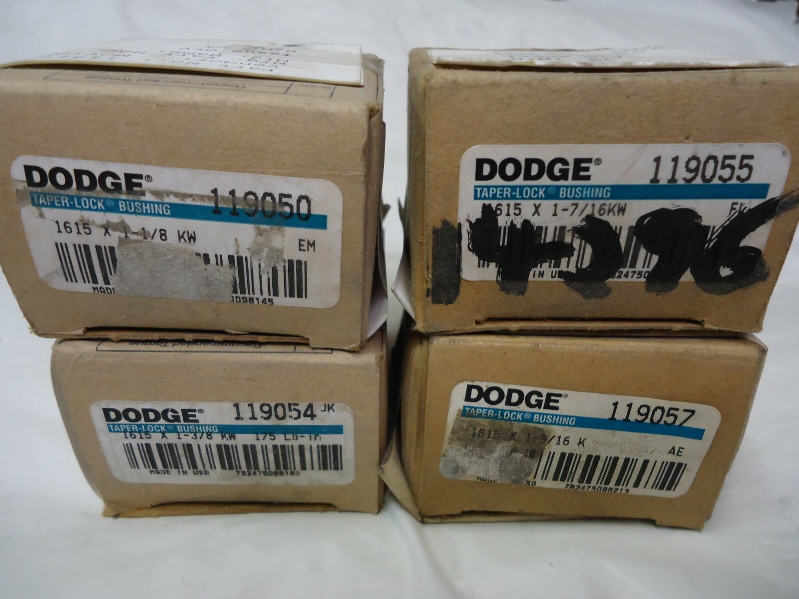 DODGE 1615 BUSHINGS 119050, 119054, 119055, 119057 BUSHINGS "NEW" LOT OF FOUR