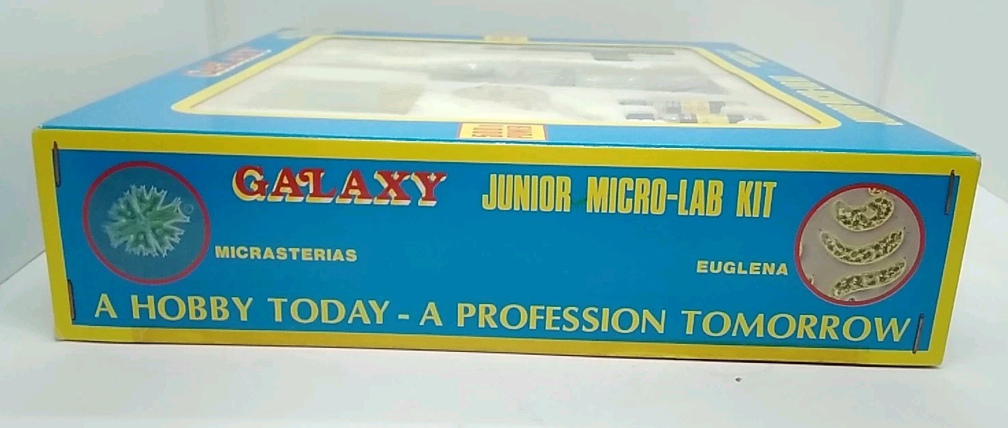 vtg Galaxy Microscope Junior Micro-Lab Dissecting Kit 100x-500x #111 w/Paper MIB
