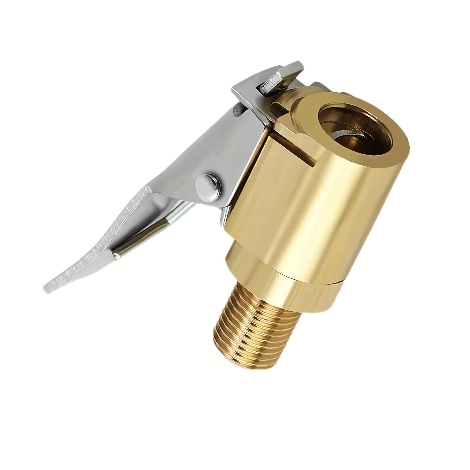 Tyre Valve Air Chuck Inflator Pump Connector Adapter Brass Clip on Car 8mm
