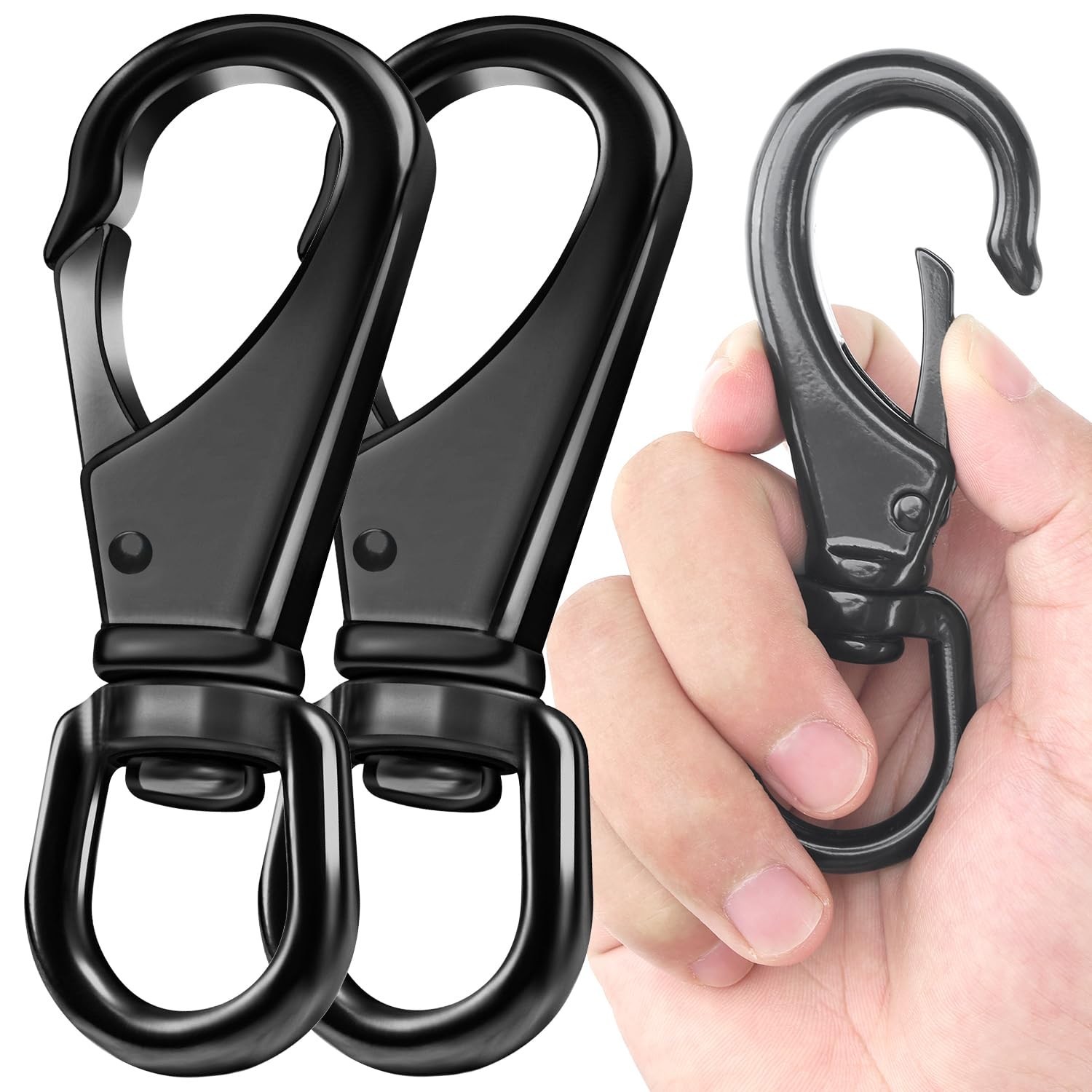 2Pcs 4.62" Stainless Steel Swivel Eye Snaps, Swivel Snap Hooks, Swivel Hooks,...