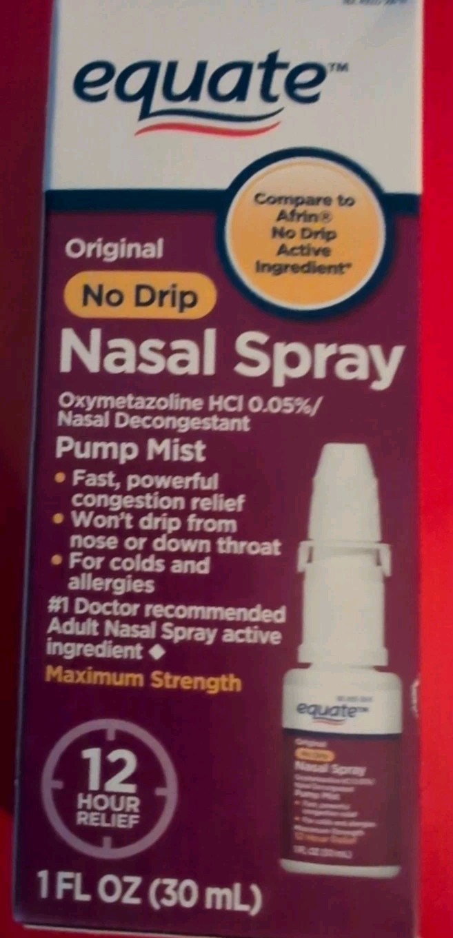 Equate No Drip Nasal Spray, Pump Mist, 12 Hour, 1 fl oz. Exp 12/26   MF