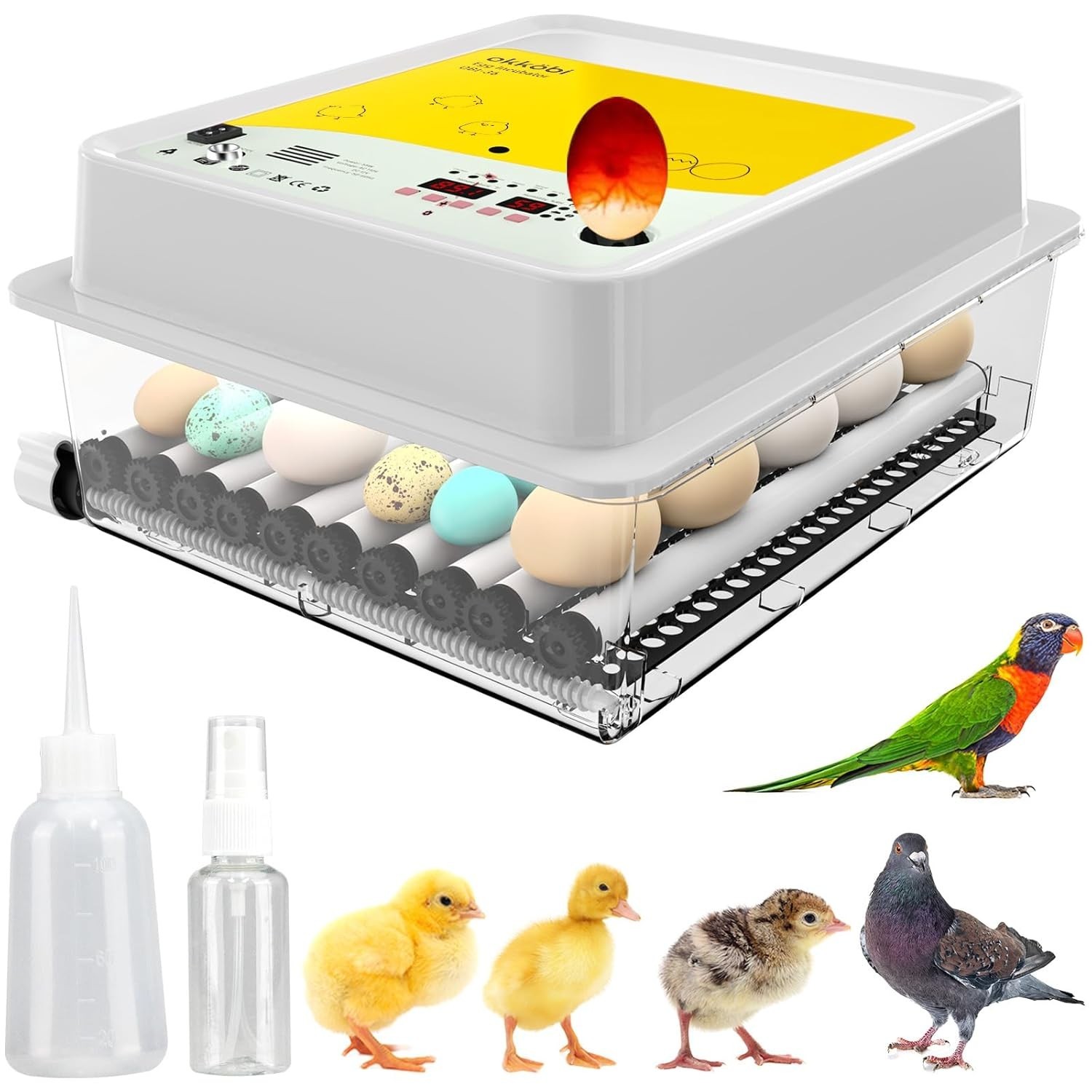 Incubators for Hatching Eggs, Egg Incubator with Automatic Egg Turning and Humid