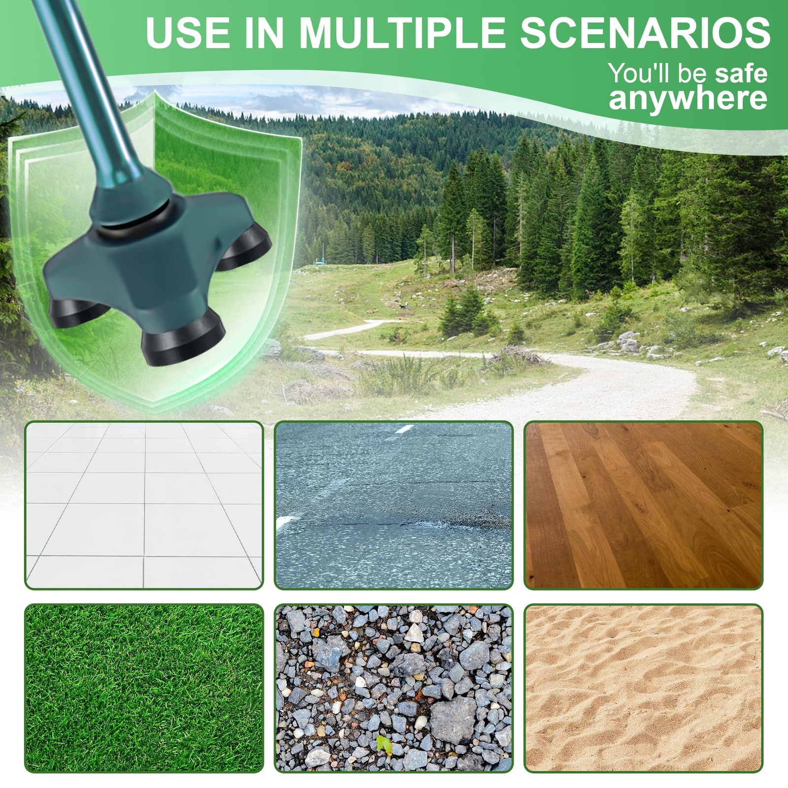 6 Pack Cane Tips Compatible with HurryCane Freedom Edition