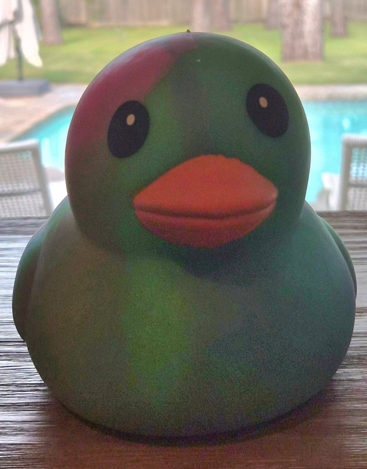 Green Rubber Duck Squeeze Toy, Squishy Squeezable Stress Reliever