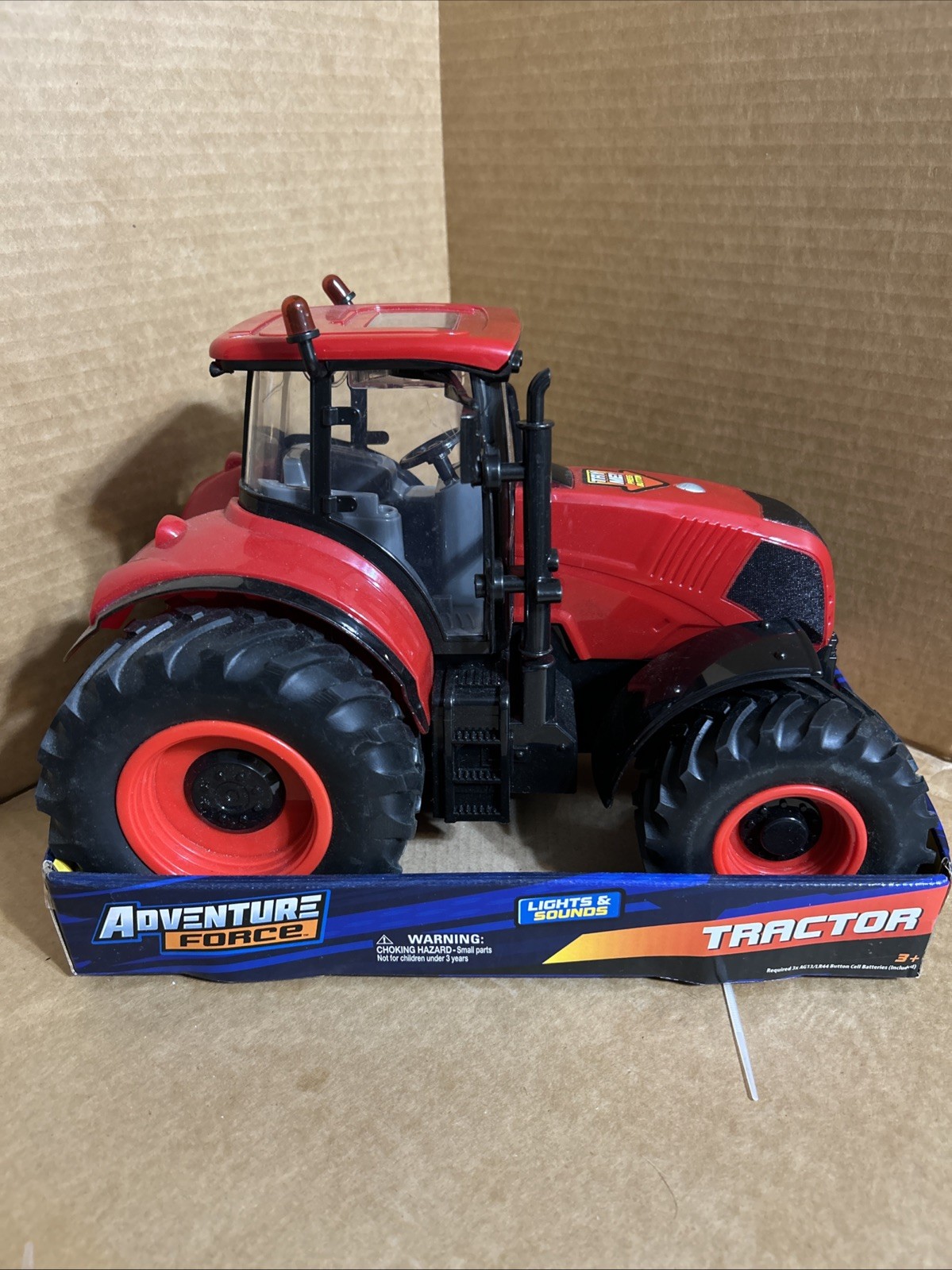 Adventure Force Large Plastic Red Farm Tractor with Lights & Sounds