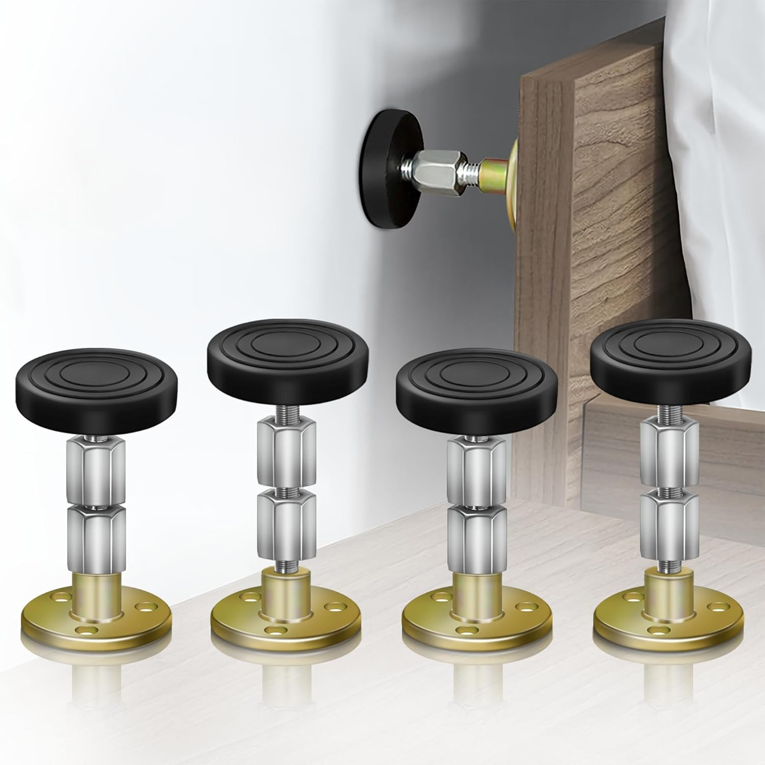 4 Pack Headboard Stoppers, Adjustable Bed Noise Stopper for Wall, Bed Frame Post