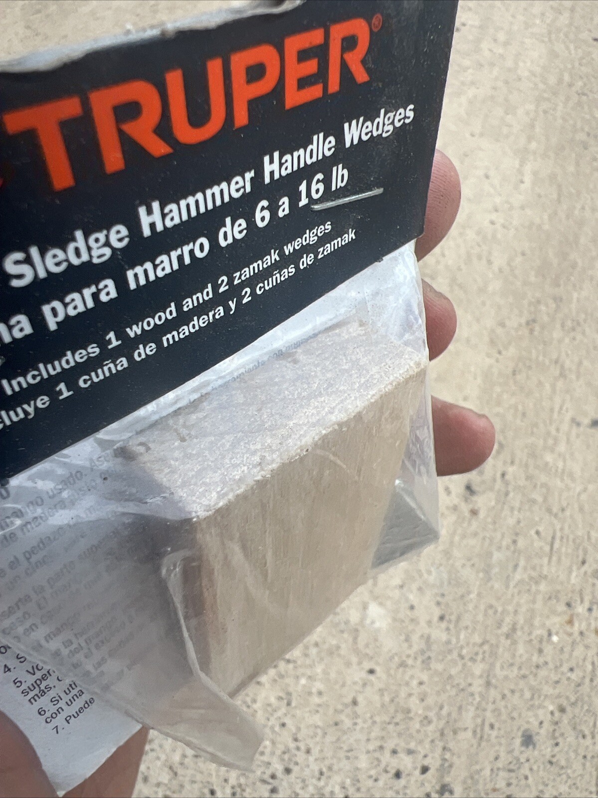 TRUPER- Sledge Hammer Handle Wedge Pack 6-16lb - New In Package