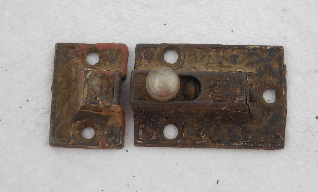 Antique Victorian Cast Iron Cupboard Cabinet Latch #2