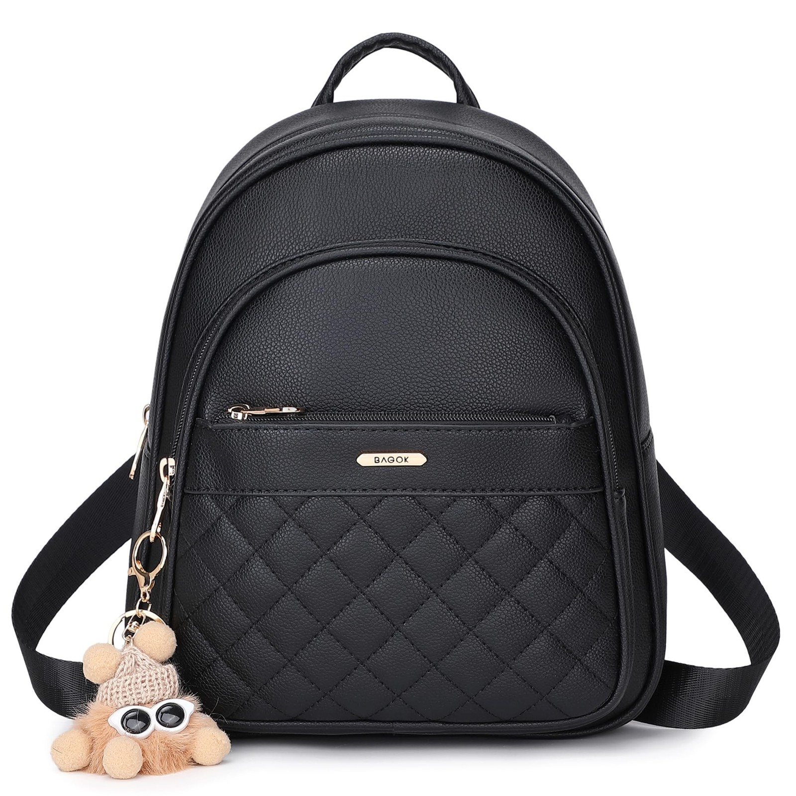 BAGOK Mini Leather Backpack Purse for Women, Small Backpack Purse with Cartoo...