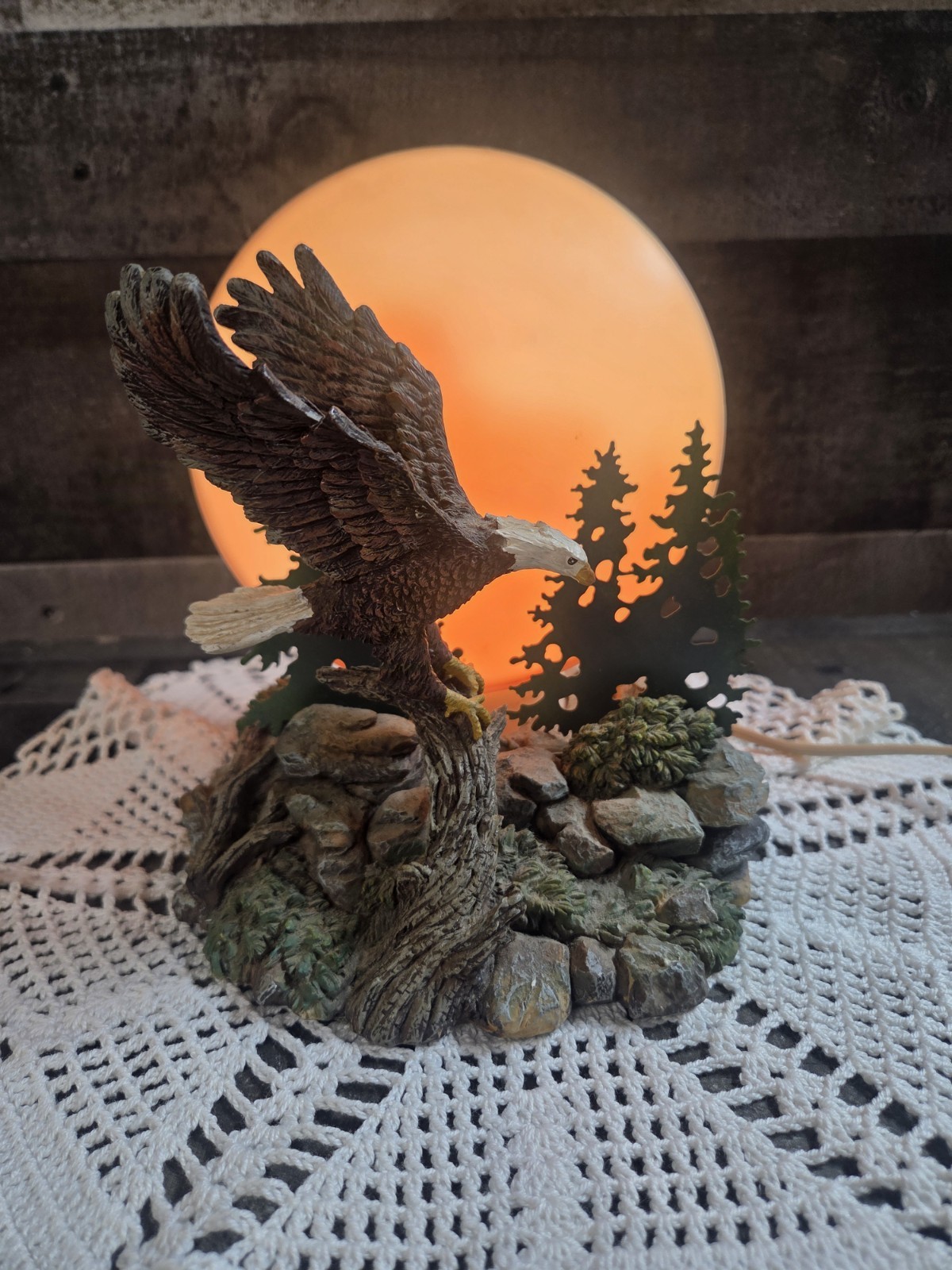 Vintage Fly me to the Moon Eagle and Lighted Moon