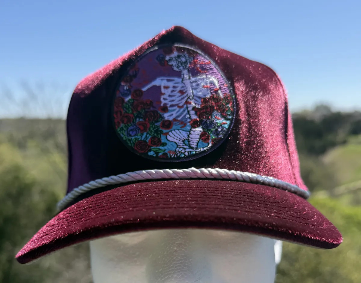 Grateful Dead Velour Snapback: "Red Rosy Bertha"