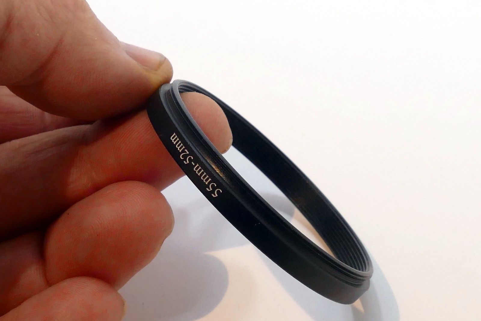 Lens adapter ring from 55mm to 52mm step-down metal threaded