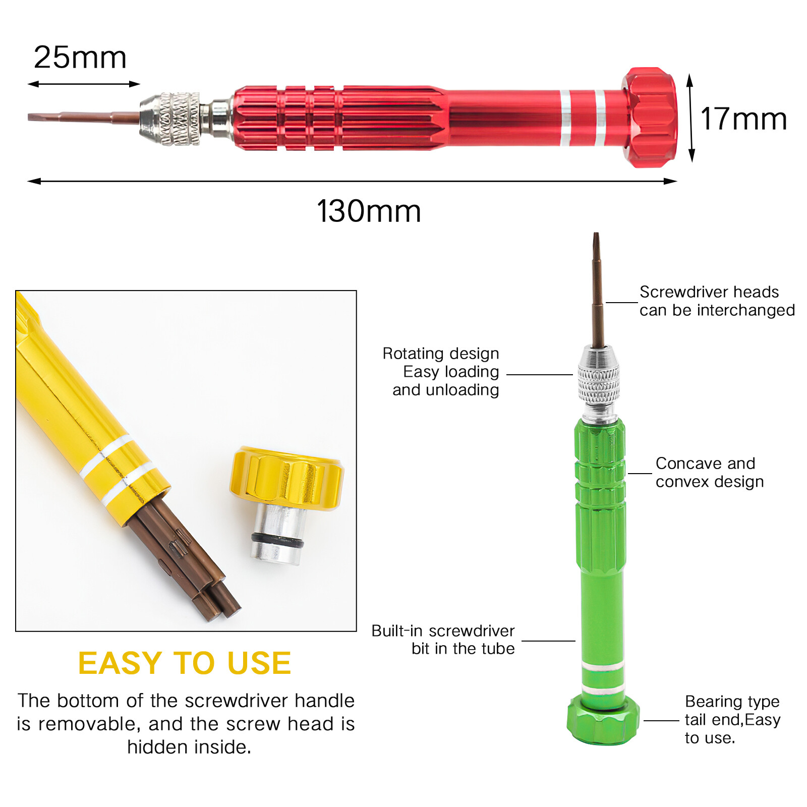 Small Screwdriver Watch Glasses Mini Precision Tiny Set Repair Kit Tool Green