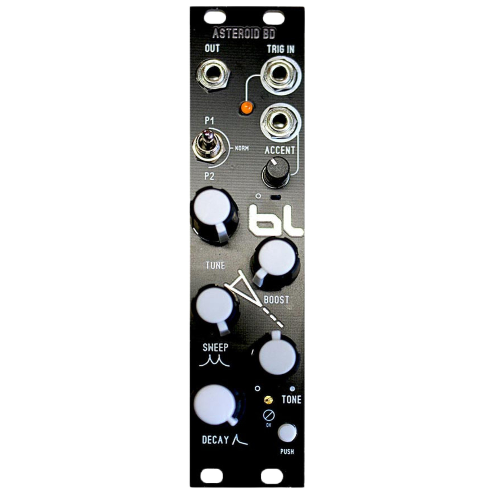 Blue Lantern Accented Asteroid V4 Bass Drum Generator Eurorack Synth Module