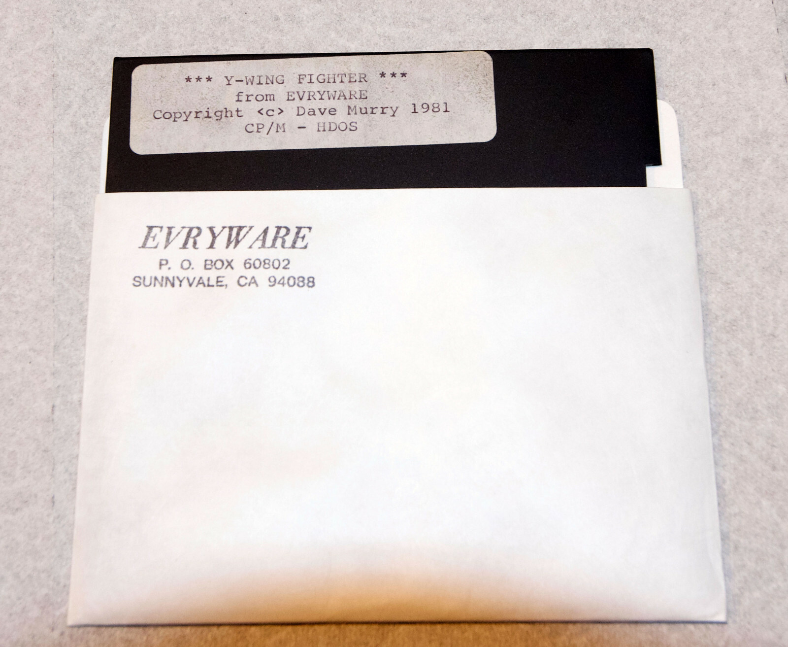 Y-WING FIGHTER Computer Game - Evryware - CP/M- HDOS - 5.25" Disk - Vintage 1981