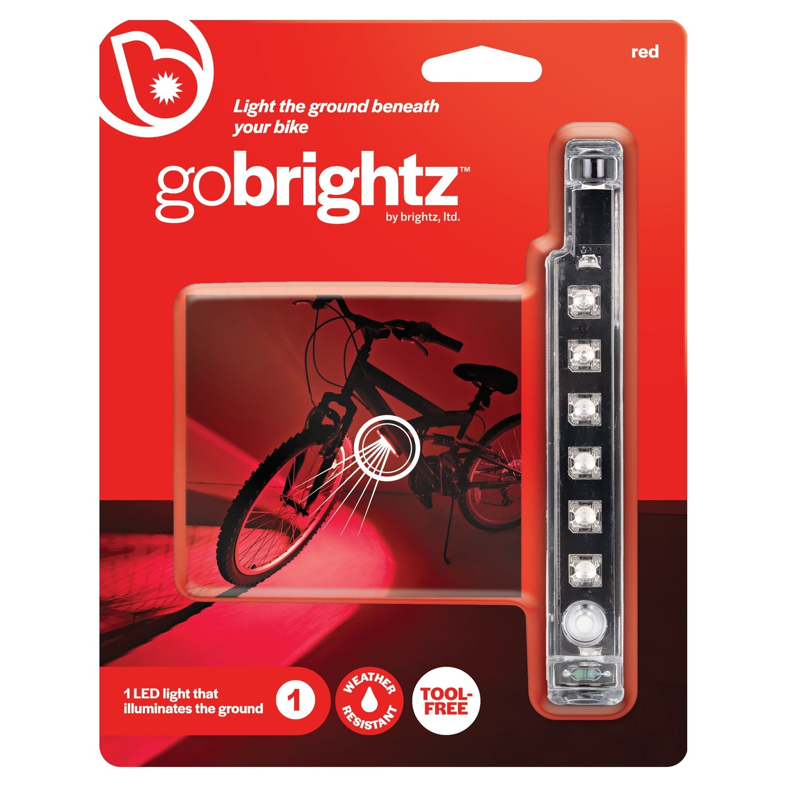 LED Bicycle Accessory Frame Light, Weather-Resistant,1 Count, Width 0.75 in,Blue